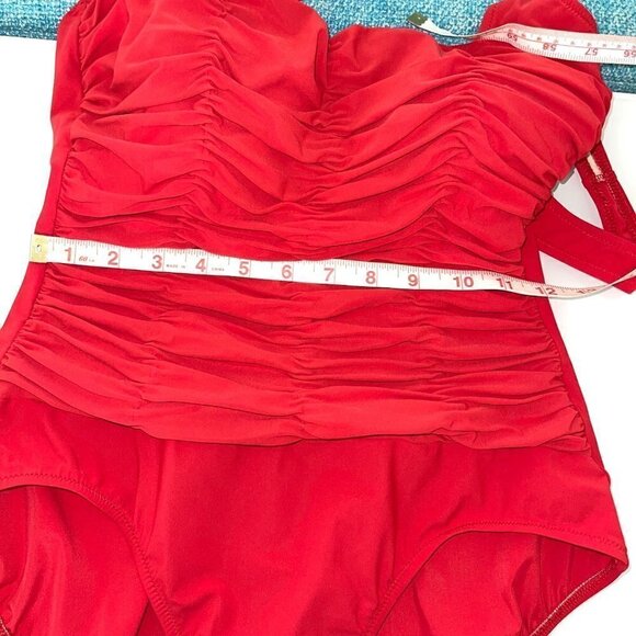 Diva By Rachel Pappo Swimsuit Womens Size 12 One Piece Ruched Made In Romania - Picture 10 of 12